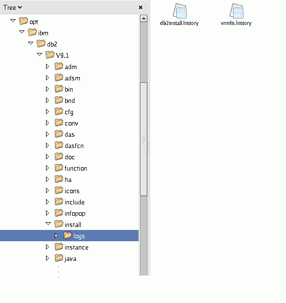 DB2 ログ・ファイルのロケーション